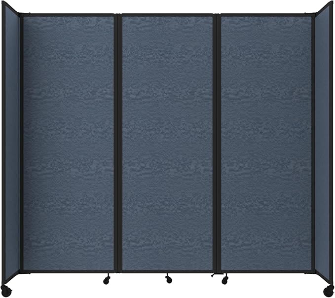 Versare Room Divider 360 Portable Wall Partition | Folding Panels | Large Freestanding Divider | Locking Wheels | Temporary Room Separator