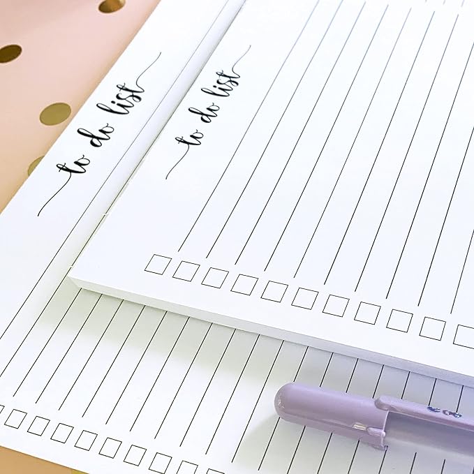 321Done To Do List Notepad - Pack of 2-50 Sheets (5.5" x 8.5") To-Do's Notepad Tear Off, Planning Memo Pad, Planner Checklist Organizing - Wide-Ruled