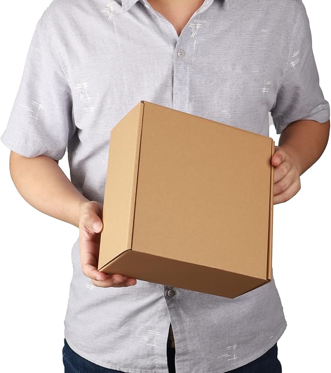PHAREGE 8x8x4 inch Gift Shipping Boxes Bulk 25 Pack Brown, Tab Lock Tuck Top Mailing Boxes for Packaging Small Business, Small Cardboard Mailer Boxes for Wrapping Present
