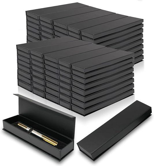 Olutacot 84 Pcs Pen Gift Boxes Empty Black Ballpoint Pen Gift Box with Cushion Pen Jewelry Display Box Empty Present Collection Cases for Birthday Souvenir Business Gifting Office Supplies