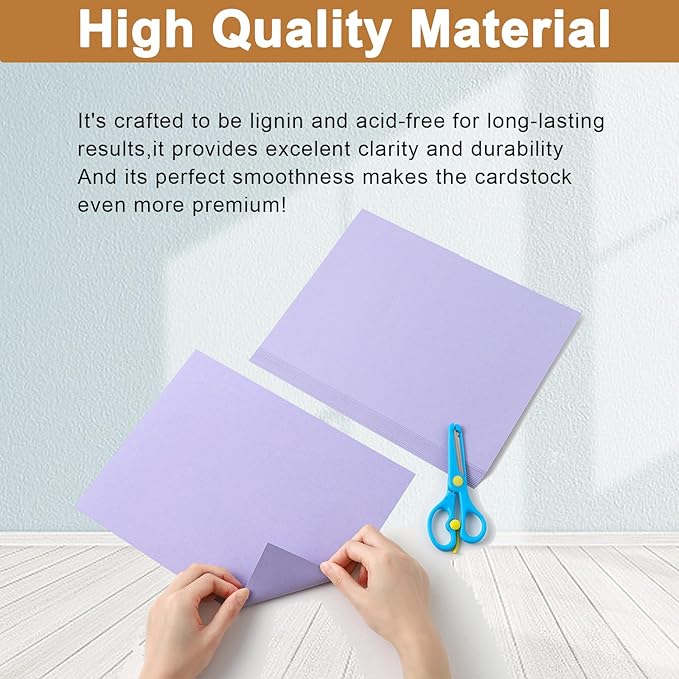 Silunkia 120 Sheets Light Purple Cardstock 8.5 x 11 Certificate Paper, 92lb Heavyweight Card stock Lavender Paper for DIY Card Making, Greeting Cards, Wedding Invitations, Party