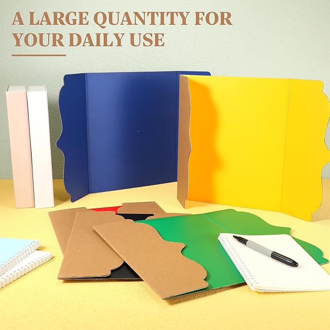 Censen 30 Pcs Trifold Display Board Poster Tri Fold Presentation Board Corrugate Posterboard Large 12 x 20 Inches Project Cardboard for Science Fair School Business Office(Colorful)