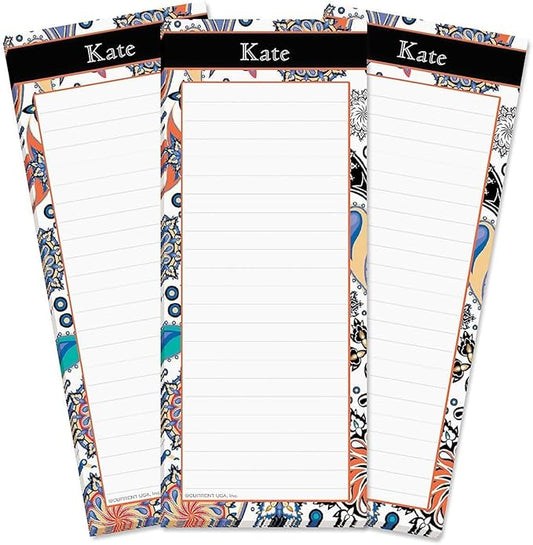 Current Color Paisley Personalized Lined Shopping List Pads - Set of 3