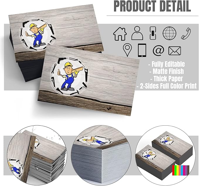 Custom Business Cards Double-Sided Personalized Stationery | Professional 300GSM Matte Paper for Small Business | 3.5x2 Inch
