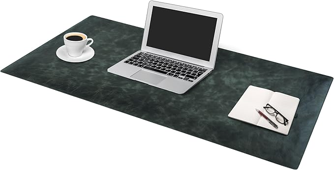 Node Leather Calfskin Leather Desk Pad – Executive Office Desk Mat with Non-Slip Bottom – Smooth Surface for Mouse & Keyboard – Large Desk Protector 18 3/4" x 35 3/4" – Real Leather Desk Blotter