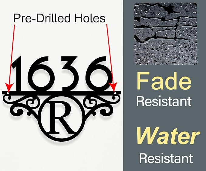 Personalized Address Signs for Houses,House Numbers for Outside Modern,House Number Sign, Address Number for Houses, Metal Address Plaque Sign, Custom Address Plaques for House Numbers