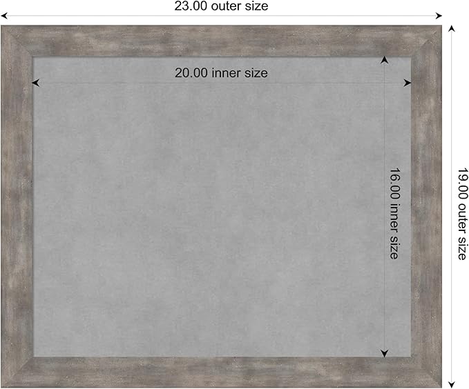 Amanti Art Silver Framed Magnetic Board 19x23 Small Vision Board for use with Magnets, 100% Metal Sheet to Display Items as Office Decor or for Home Organization in mudroom, Kitchen or Kids Room
