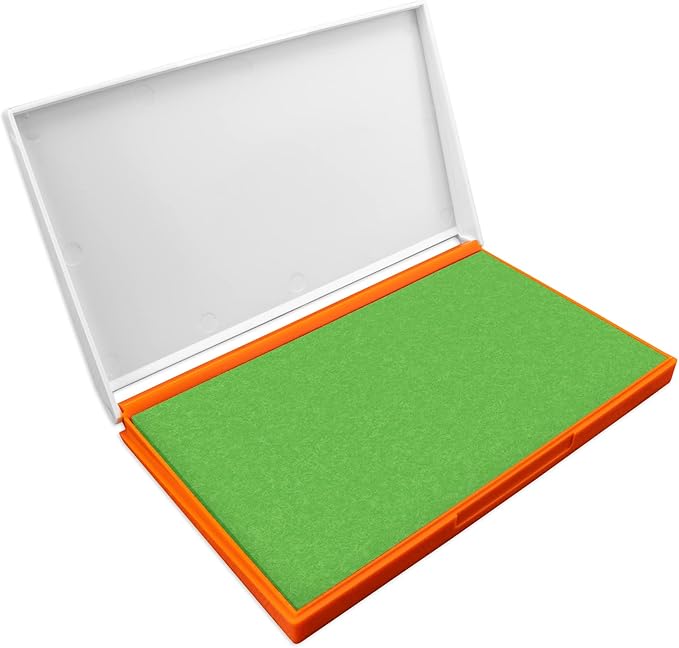Plastic Case Stamp Pad Large Size, Olive Green Color - Size: 4" x 7" - Choose from 15 Ink Colors