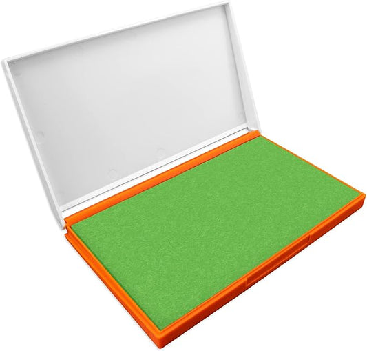 Plastic Case Stamp Pad Large Size, Olive Green Color - Size: 4" x 7" - Choose from 15 Ink Colors