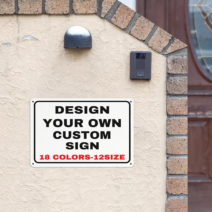 Custom Outdoor Metal Personalized Sign With Your Photo, Text, Logo - Decorative Wall Sign for Business, Workplace, Office, Home