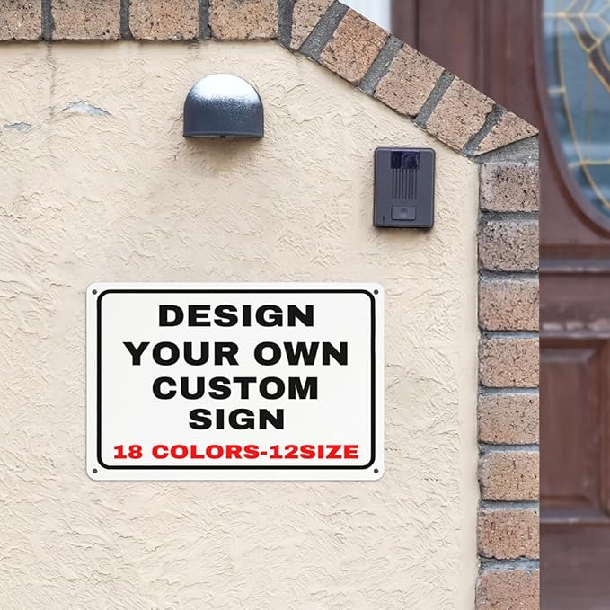 Custom Outdoor Metal Personalized Sign With Your Photo, Text, Logo - Decorative Wall Sign for Business, Workplace, Office, Home