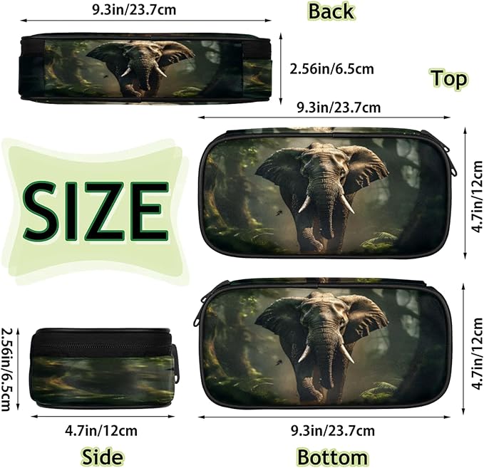 Pardick 3D Elephant Pencil Case，Big Capacity Pencil Pouch Coin Pouch Stationery Organizer For Teen School