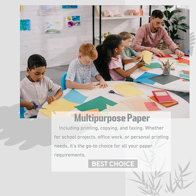 Colored Print&Copy Paper 8.5x11 Inches,180 Sheets 6 Colors Pastel A4 Printer Paper 20 lb/90GSM Colored Multipurpose Computer Pastel Paper for Office Printer School Cutting DIY Kids