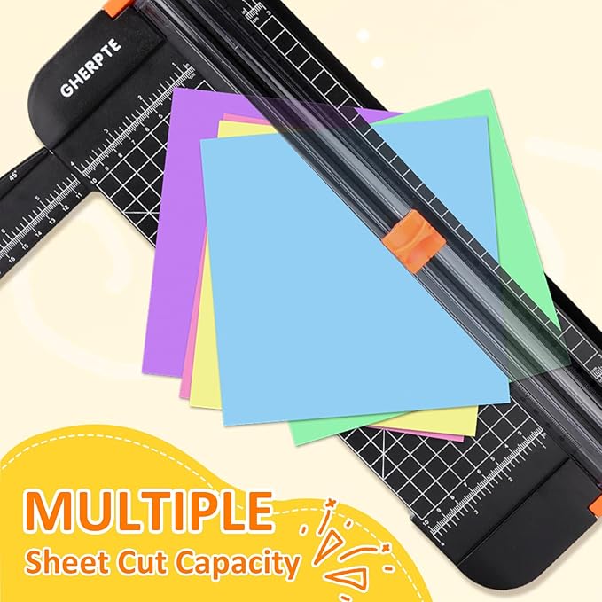 A4 Paper Cutter -12 Inch Paper Trimmer with 2pcs Replacement Blades with Safeguard Side Rulerfor Cut Gift Card,Coupon,Label, Cardstock,Photo