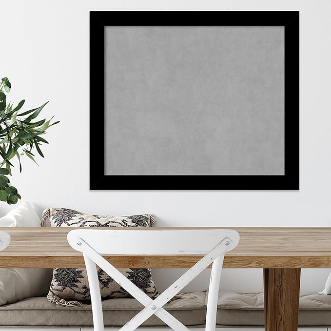 Amanti Art Black Framed Magnetic Board 23x27 Medium Vision Board for use with Magnets, 100% Metal Sheet to Display Items as Office Decor or for Home Organization in mudroom, Kitchen or Kids Room
