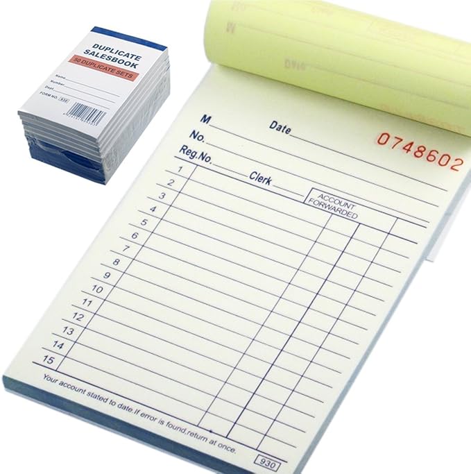 Cotton Fly Sales Order Receipt Book (10-Pack) | 3.5" x 5.5" Small Carbonless 2-Part (White/Yellow) Business Invoice Form for Delivery, Contractors & Small Retail