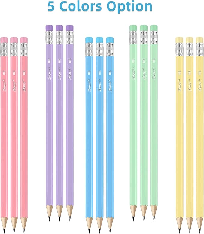 ZWlOT Wood-Cased Pencils, Pre Sharpened Pencils, 175 Count #2 HB Pencil with Eraser Bulk, School Classroom Teacher Supplies Gifts