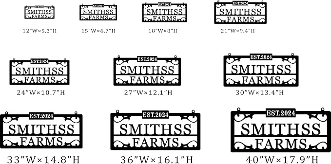 Personalized Hanging Metal Farm Signs, Personalized Outdoor Ranch Sign, Outdoor Farm Signs,Personalized Last Name Metal Sign,Custom Large Metal Farmhouse Farm Sign,Family Name Sign