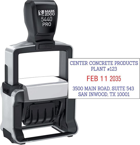 Mark 2000 5440 Professional Self Inking Date Stamp with Custom Text - Up to 4 Lines of Text