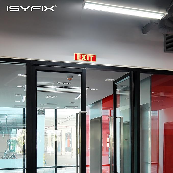 iSYFIX Exit Glow in the Dark Sign Aluminum – 12 Pack 12x4 Inch – Photoluminiscent, Laminated for Ultimate UV, Weather & Fade Resistance, Indoor & Outdoor for Business, School, Office, Warehouse
