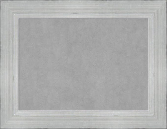 Amanti Art Silver Framed Magnetic Board 27x35 Medium Vision Board for use with Magnets, 100% Metal Sheet to Display Items as Office Decor or for Home Organization in mudroom, Kitchen or Kids Room