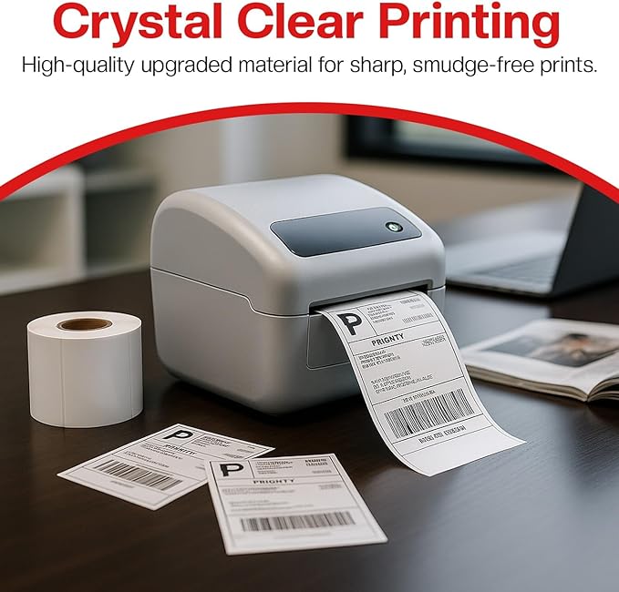 4" x 2" Direct Thermal Labels Roll, 10 Rolls (7,500 Labels),Compatible with Zebra,Rollo, MUNBYN,POLONO & IDPRT Label Printer, Strong Adhesive Perforated Label Rolls for Packages,Barcodes & Office Use