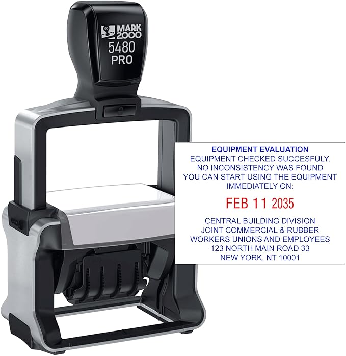 Mark 2000 5480 Professional Self Inking Date Stamp with Custom Text - Up to 10 Lines of Text