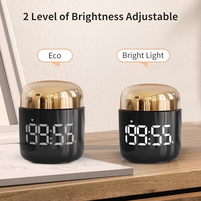MeesMeek Digital Kitchen Timer,Countdown Countup Timer with Large LED Display Volume Adjustment,Timer for Cooking, Classroom Time for Kids and Teachers. (Gold)