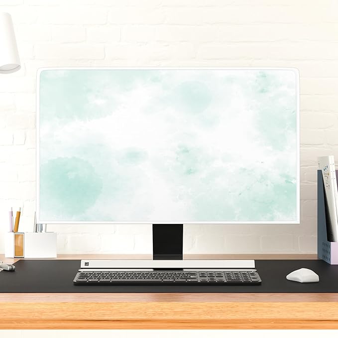 Baocicco Abstract Watercolor Waterproof TV Display Screen Cover 80 Inch Cyan Marble Dip Dyeing Dust Proof TV Covers for Television Screen Anti-Static Dustproof Protective，Mint Green