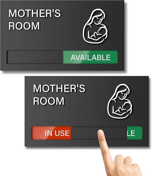 Mother's Room Sign, Lactation Room Available In Use Door Sign, Breastfeeding in Progress Do Not Disturb, Privacy Vacant Occupied Nursing Slider Business Office Signs