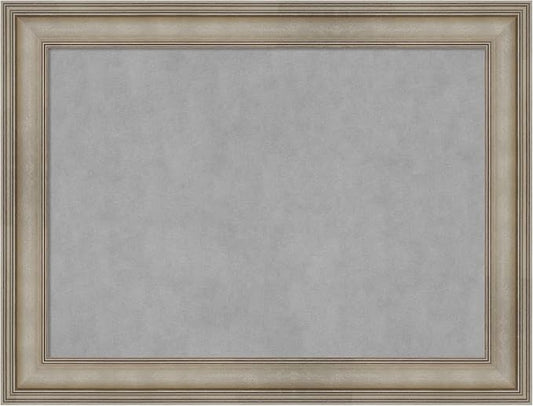 Amanti Art Silver Framed Magnetic Board 25x33 Medium Vision Board for use with Magnets, 100% Metal Sheet to Display Items as Office Decor or for Home Organization in mudroom, Kitchen or Kids Room