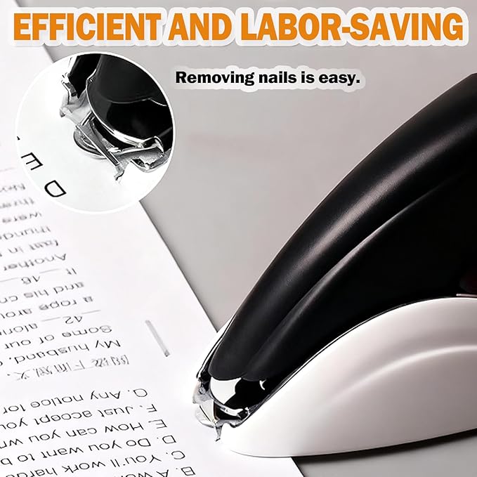 Aterflym Professional Staple Remover & Puller – Staple Remover Without Tearing, Heavy Duty Stapler Remover Tool, White & Black, 2 Pack for Office/Desk/Classroom