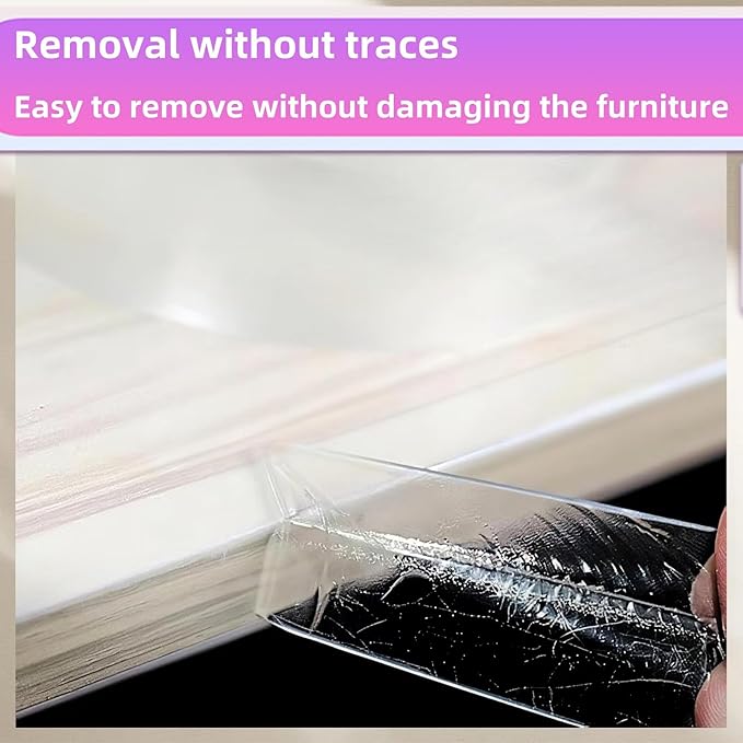 Clear Edge Protector Strip,2in Width x6.6ft Length(5cmx2m),Self Adhesive Protective Corner Bumper for Cabinet Doors,desks, Glass, Dining Tables, Furniture, Kitchen countertops