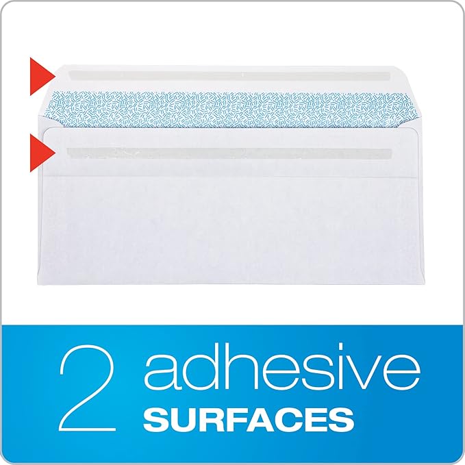 Columbian #9 Security Envelopes, 500 Pack, Double Window Self Seal Envelopes for Invoices and Business Mailings, 3-7/8" x 8-7/8", Durable 24 lb White Paper