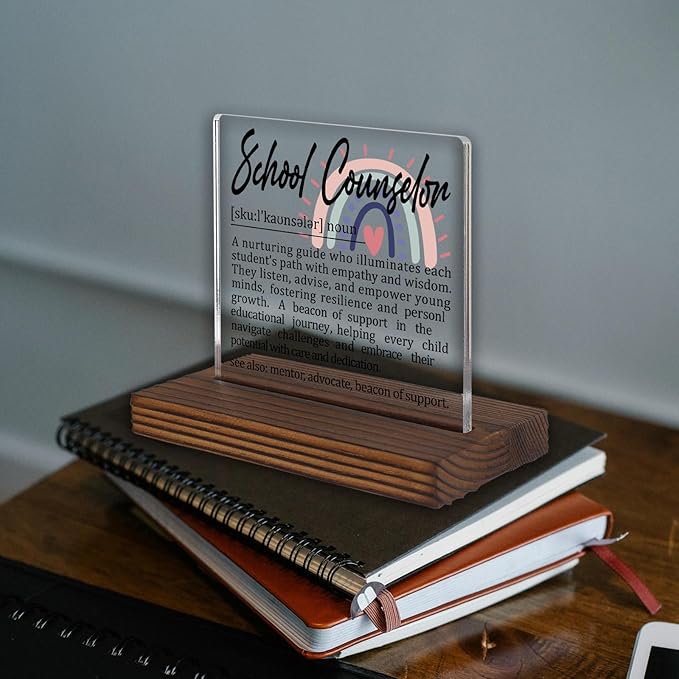 School Counselor Gifts, Thank You Desk Sign for Guidance Counselors, Inspirational Appreciation Plaque for Office Decor, Student Support Graduation Gift PA028