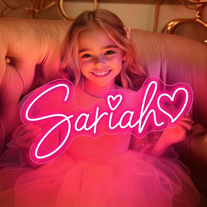 Custom Neon Sign for Wall Decor, Neon Sign Customizable Personalized LED Neon Name Sign Bedroom Decor Dimmable Neon Light Sign for Teen Room Wedding Birthday Party Bar Business Logo Signs