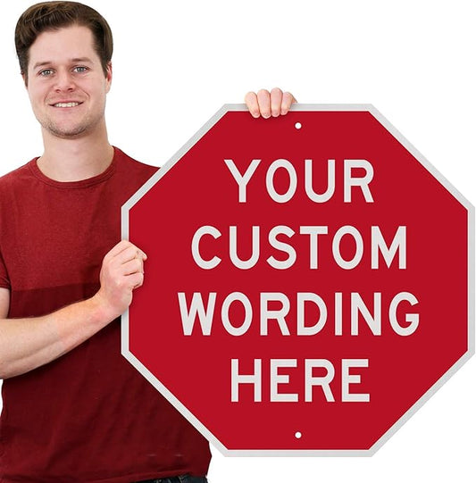 SmartSign "Customizable Octagon Shaped" Sign | 24" x 24" 3M Engineer Grade Reflective Aluminum, Made in USA