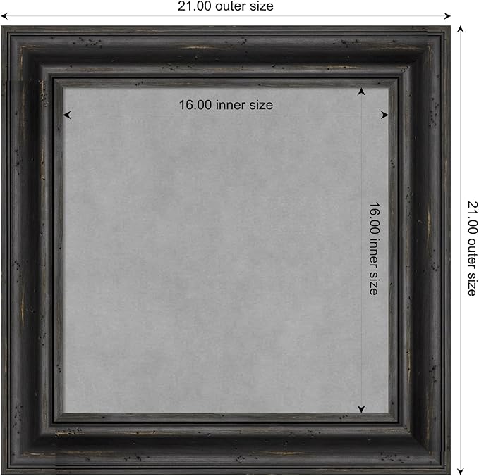 Amanti Art Black Framed Magnetic Board 21x21 Small Vision Board for use with Magnets, 100% Metal Sheet to Display Items as Office Decor or for Home Organization in mudroom, Kitchen or Kids Room