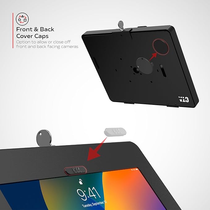 Premium Graphic Sign Floor Stand – CTA Premium Graphic Sign Floor Stand with Security Enclosure for iPad 10th Gen A16, iPad Air 11" M3 & M2, Pro 11" and More 9.7-11" Tablets - Black (PAD-PARFGRA)