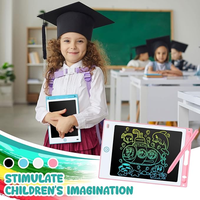 Zhehao 20 Pack LCD Writing Tablet for Kids: 8.5 Inch Colorful Drawing Doodle Boards - Reusable Erasable Doodle Board Educational Learning Toys Gifts for Toddlers Ages 3-8 Party Favors(Pastel,Classic)