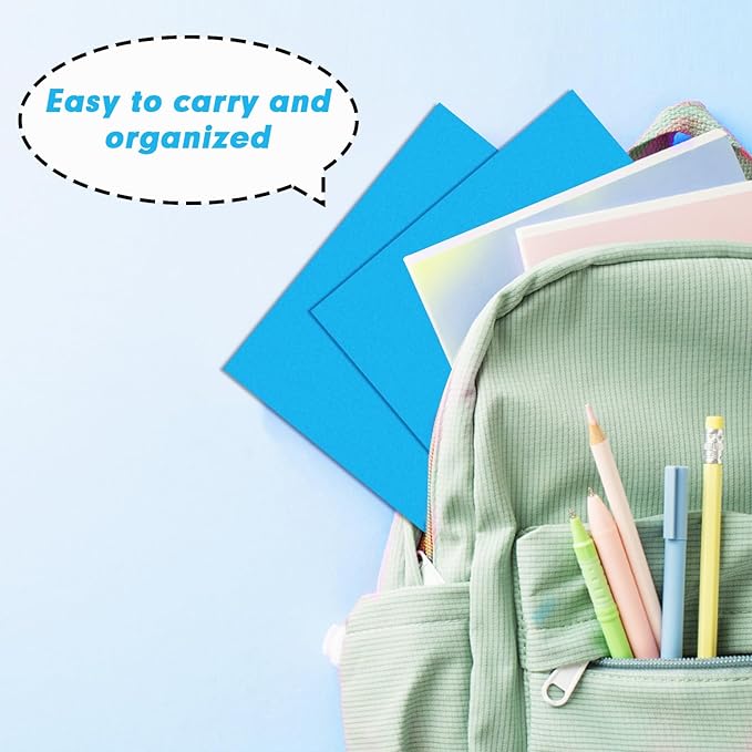 Two Pocket Folders, RAZCC 50 Pack 2 Pocket Folders Fit Letter Size Paper, Paper Folders with Pockets for School Office Business Home (Blue)