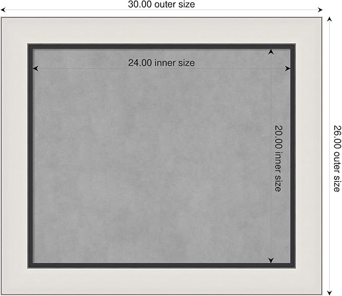 Amanti Art Silver Framed Magnetic Board 26x30 Medium Vision Board for use with Magnets, 100% Metal Sheet to Display Items as Office Decor or for Home Organization in mudroom, Kitchen or Kids Room