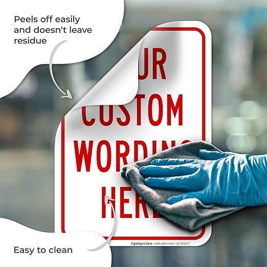 Custom Sign, Personalized Metal Signs, Customize for Office, Business, Home, Airbnb, Delivery Signs, 10x7 Inches, 4 Mil Vinyl Decal Stickers Weather Resistant, Made in USA by Sigo Signs
