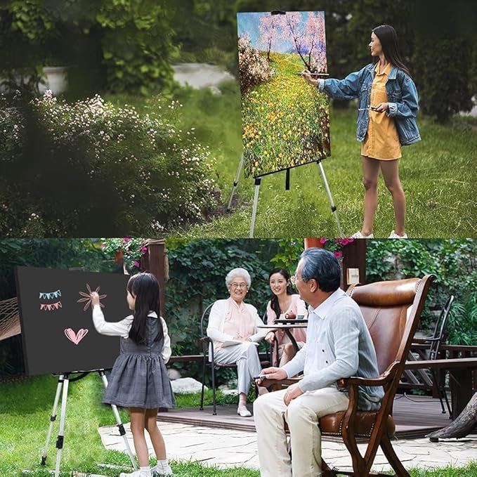Art Easel Stand for Painting and Sign - RRFTOK Aluminum 66 Inch Metal Tripod Adjustable Portable Easels for Display - Canvas Stand for Floor Drawing - Gifts for Artists Woman or Teen Art Supplies