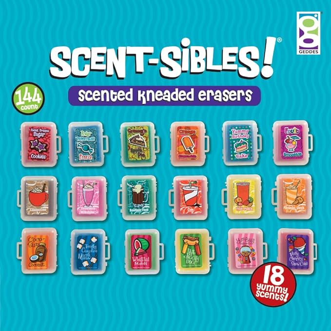 Raymond Geddes Scent-Sibles Scented Erasers For Kids (Pack of 144)