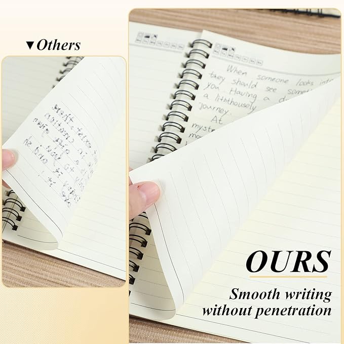 Leelosp 12 Pack Small Spiral Notebook A5 Lined College Ruled Spiral Journal Notebook 5.5 x 8.3 Inch Kraft Cover, 120 Pages for Work Students Office Business(Brown, Black)