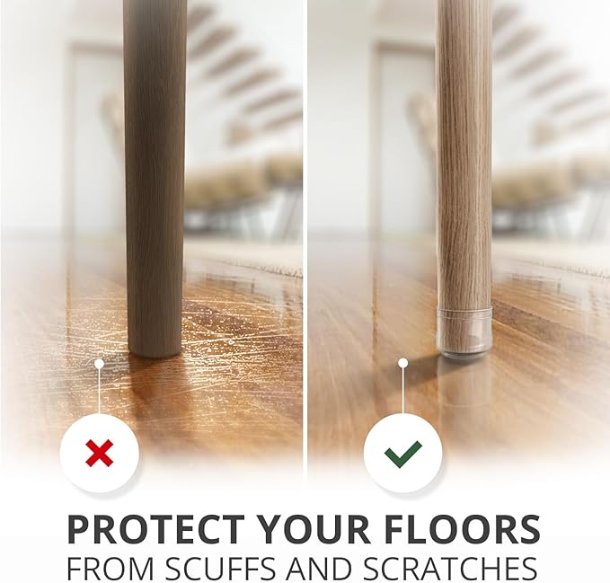 X-Protector Silicone Chair Leg Floor Protectors with Non-Slip Furniture Pads - 32 PCS 1.3" - 2" - Anti-Slip Chair Leg Covers - Non-Skid Furniture Leg Caps - Furniture Pads for Hardwood Floors!