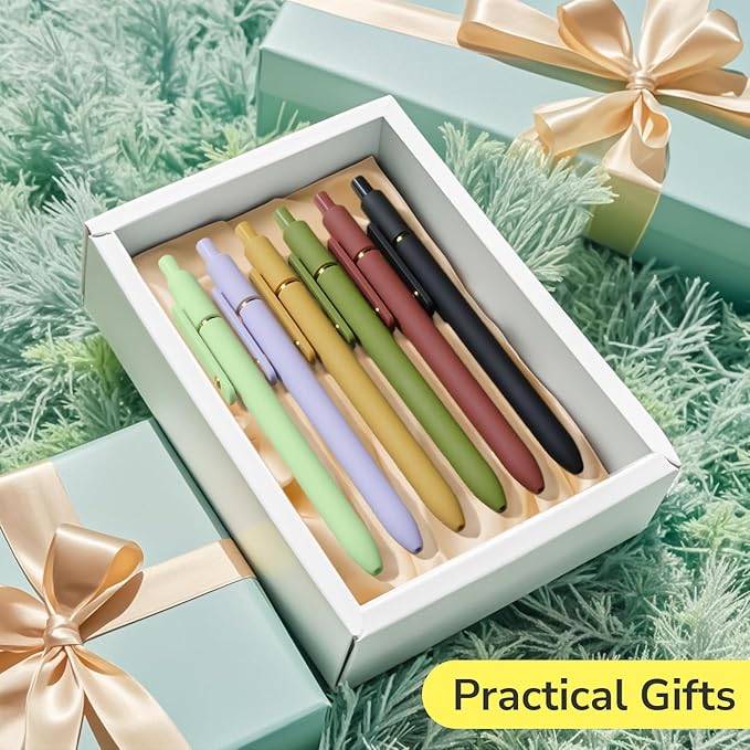 UIXJODO Colored Pens, 12 Pcs Colorful Pens Fine Point Smooth Writing Pen, 0.5mm Colored Ink Gel Pen for Journaling Note Taking, School Supplies Gifts for Women (12 Pcs Gold Vibrant and Vintage)