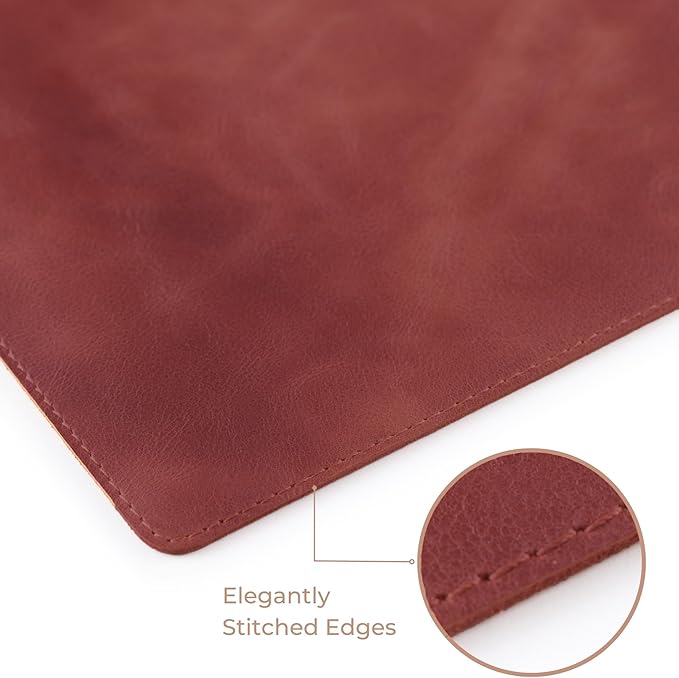 Node Leather - Genuine Leather Desk Mat - Executive Real Leather Desk Pad - Large (18 3/4" X 35 3/4") | Non-Slip Desk Blotter