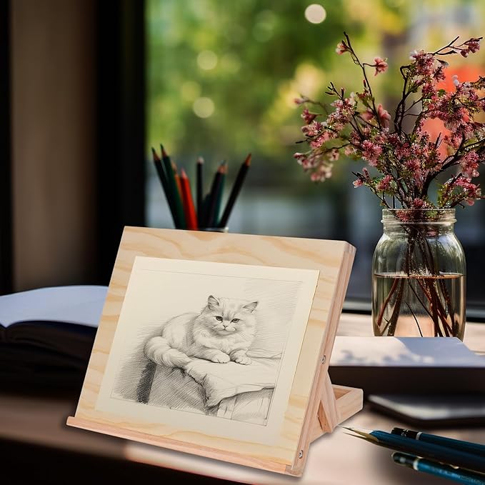 DRAWLEX Tabletop Easel - Easel for Painting, Adjustable Angle Art Easels for Painting, Art Supplies Gift for Christmas Birthday for Adults Student Artist, 13 4/5 Inches by 11 2/5 Inches